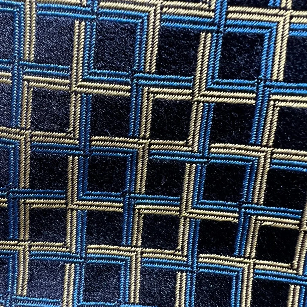 Escada Mens Tie Necktie Multicolor Windowpane 100% Silk Tied Woven Italy 57.5